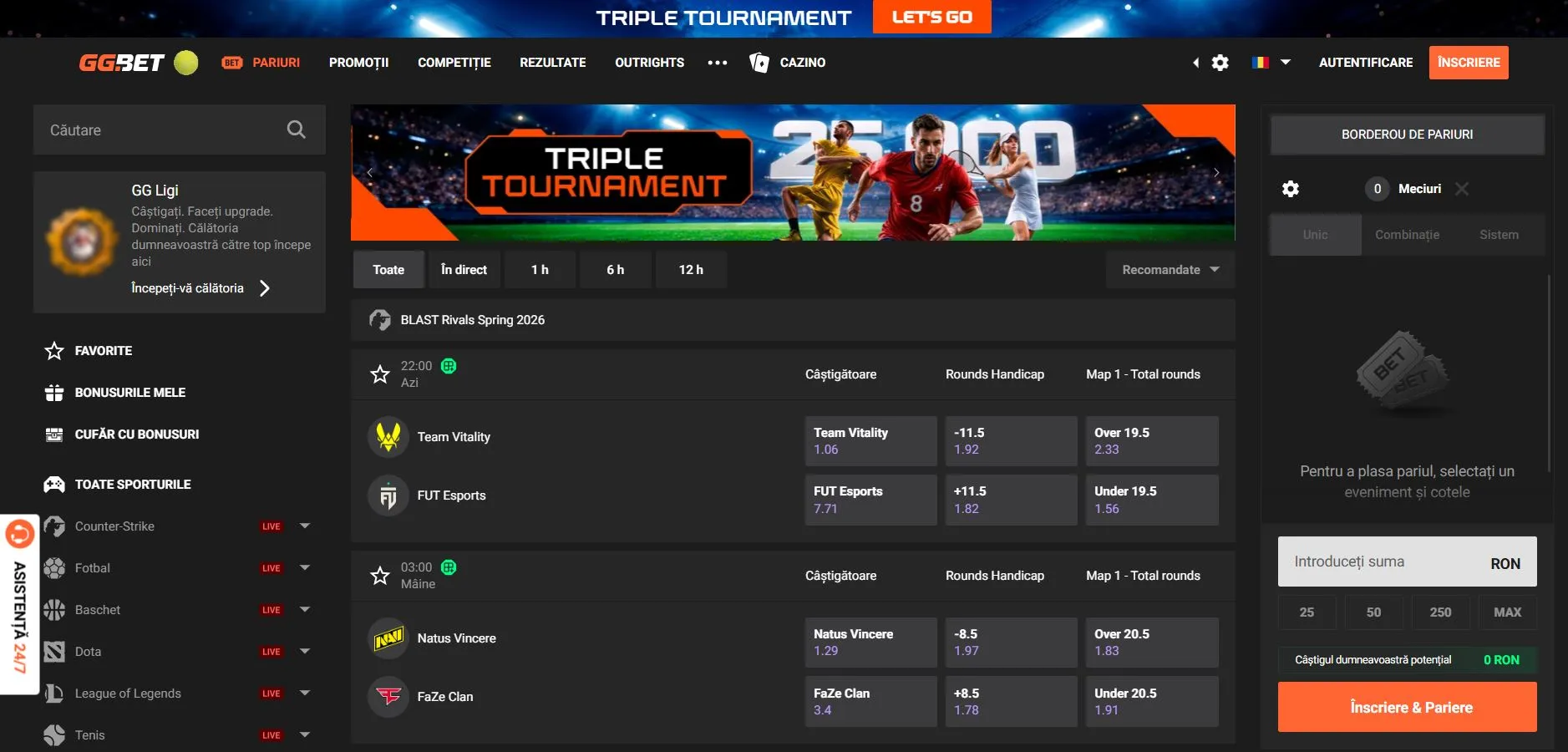 Lista cazinouri online GG Bet Casino
